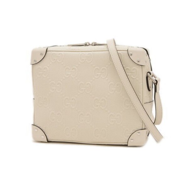 Gucci GG Leather Shoulder Bag Ivory White - Picture 1 of 6